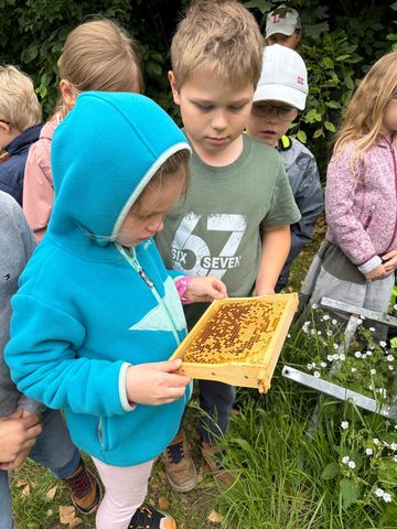 Kinder bei den Grashüpfern