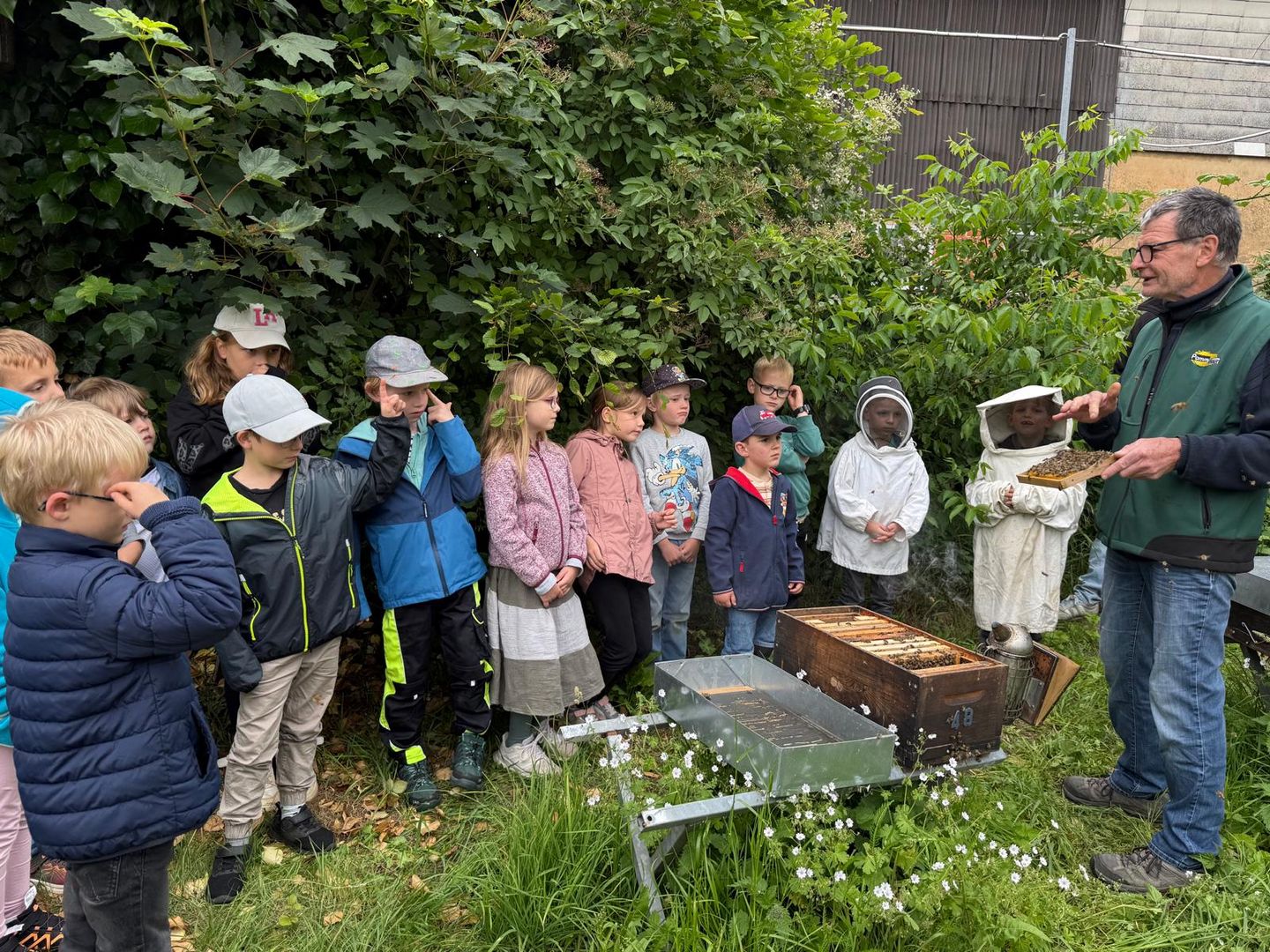Kinder bei den Grashüpfern
